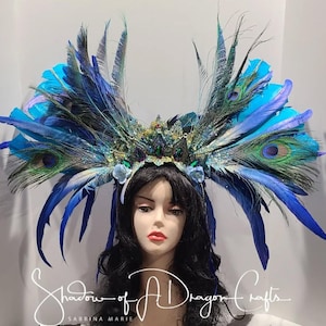peacock feathers headpiece