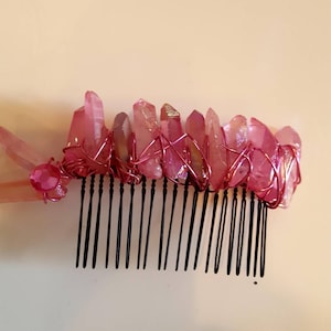 Crystal hair comb,  Handmade fairy clip, fairy headpiece, elven, accessory