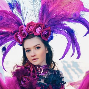 peacock feathers headpiece