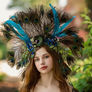 peacock feathers headpiece
