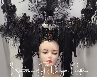 Large horned Dark Queen Headpiece