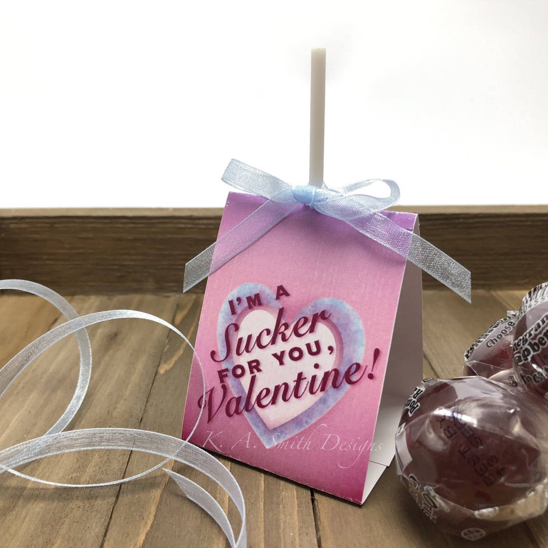 Printable Valentine Lollipop Holder - Etsy