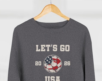 USA 2026 Soccer Crewneck Sweatshirt | Futbol Fan Gift | American Team Pride | World Soccer Fan 2026 | Unisex Team Spirit Gear