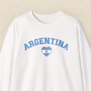Argentina Flag Heart Sweatshirt, Argentina Soccer Fan, Argentina Pride, South America Travel, Hispanic Heritage, Spanish Teacher