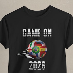 Camiseta de fútbol mundial 2026, camiseta de juego, equipos de fútbol, ropa para fanáticos de los deportes, regalo para amantes del fútbol, celebración del fútbol, deporte internacional, banderas