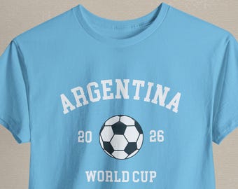 Argentinië 2026 voetbalshirt, Argentinië voetbal voetbal fanshirt, voetbal geest slijtage cadeau, Game Day achterklep T-shirt, voetballiefhebber, Argentinië trots