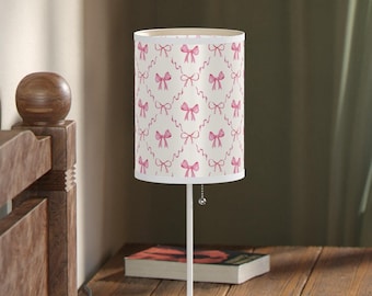Coquette Bow Table Lamp, Pink Bow Design, Kids Room Decor, Birthday Gift for Girls, Baby Nursery Decor, Girly Bedroom, Kids Desk Lamp, Tween