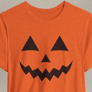Pumpkin Face Halloween Tee, Teacher Group Costume Idea, Minimalist Jack-o-Lantern Costume, Easy Costume for Teachers and Parents