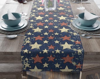 Rustic Patriotic Table Runner, Country Americana Decor, Holiday Decor, Memorial Day & Independence Day Table Accents, USA Pride, America 250