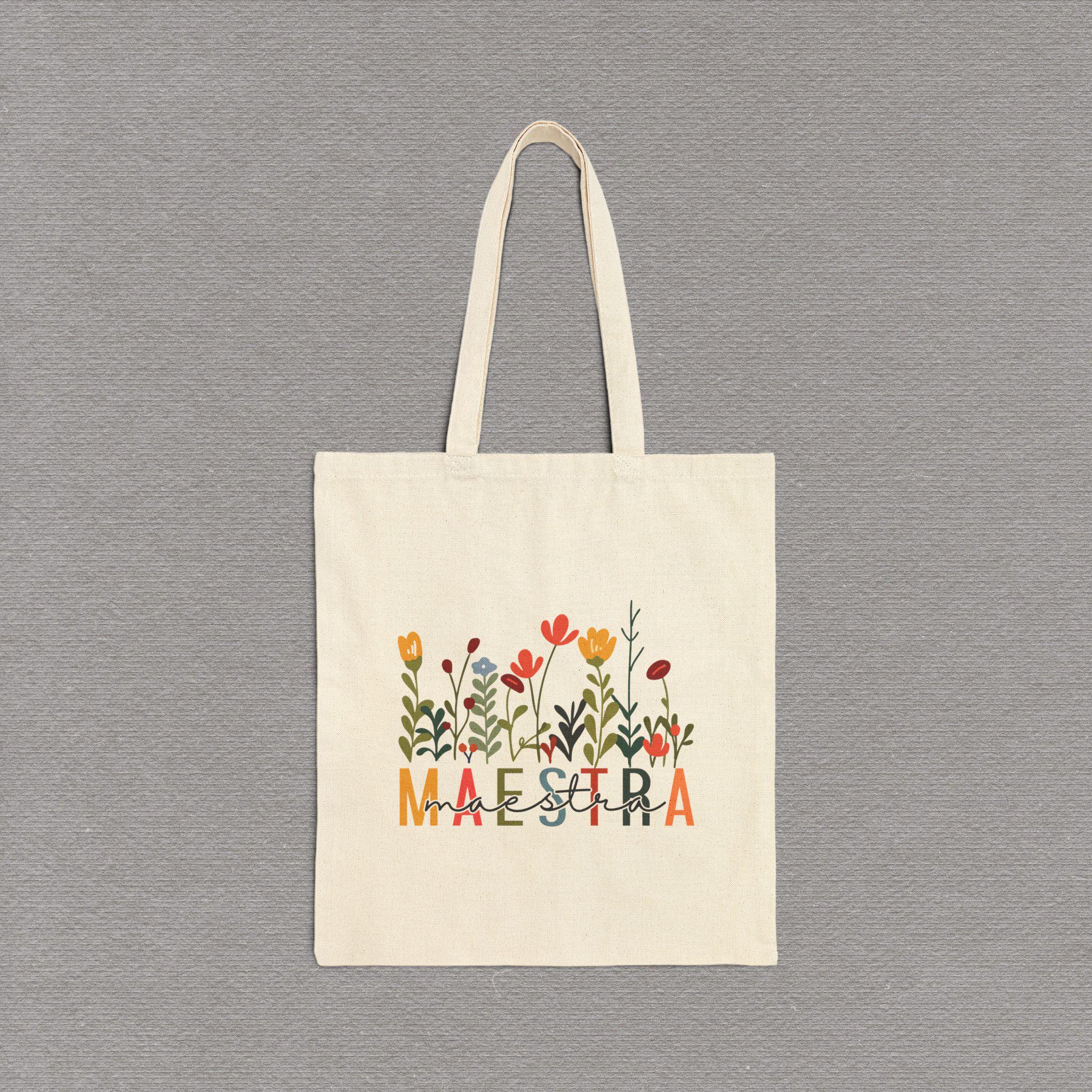 Maestra Wildflower Tote, Spanish Teacher Tote Bag, Bilingual Educator ...