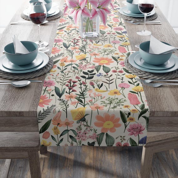 Runner da tavola con fiori di lavanda, runner stagionale per