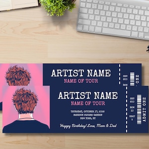 Bearbeitbare Konzertkartenvorlage, sofortiger Download, Canva-Vorlage, personalisiertes Geschenk, DIY druckbares Ticket, Überraschungskarte