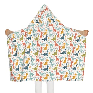 à capuche pour enfants dinosaures | Serviette de bain, de piscine et de plage Dino Lover | Cadeau d'anniversaire pour enfants et petits-enfants | Serviette de camp d'été | Serviette enfant bohème