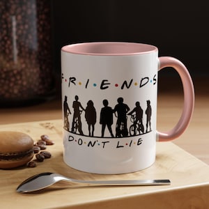 Friends Don't Lie Stranger Mug | 80s Sci-Fi Fan Gift | Pop Culture Crossover | Final Season Keepsake | Accent Coffee Mug | Horror Fan image 5