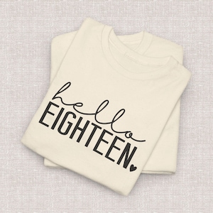 T-shirt 18e anniversaire, 18 ans, Adulte officiel, Âge légal, Âge du droit de vote, Chemise d'anniversaire, Chemise graphique coeur, 18 ans, Cadeau fille