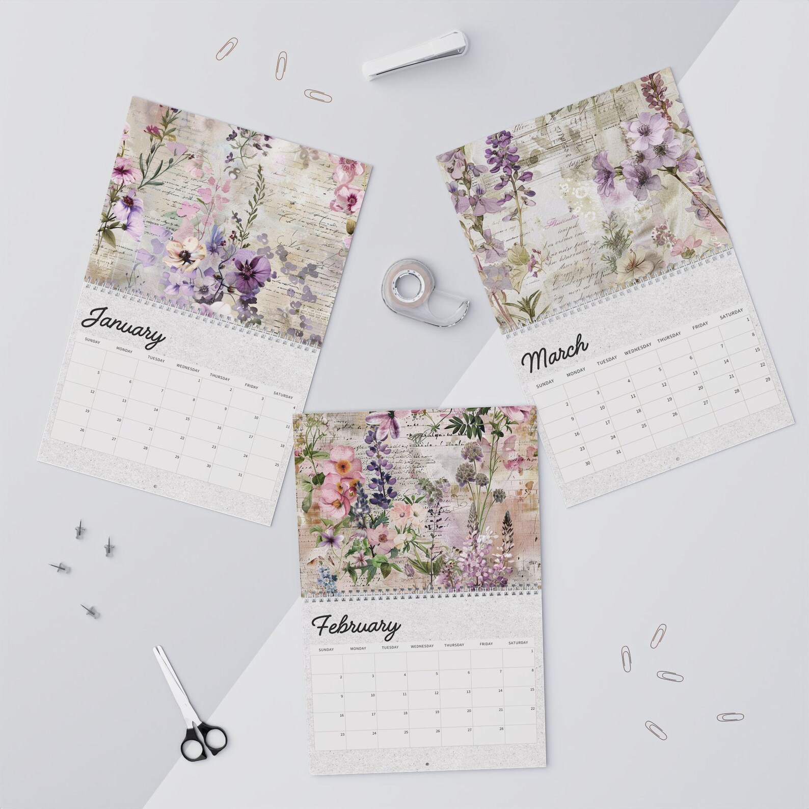 2025 Cottagecore Botanicals Wall Calendar, Floral Aesthetic, 12 Month ...