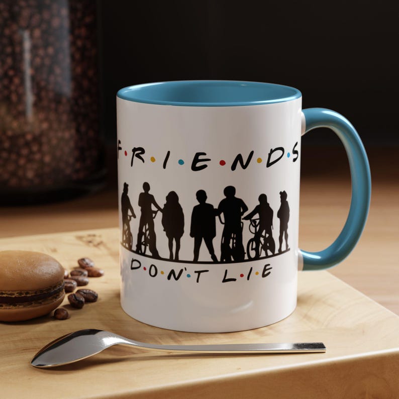 Friends Don't Lie Stranger Mug | 80s Sci-Fi Fan Gift | Pop Culture Crossover | Final Season Keepsake | Accent Coffee Mug | Horror Fan image 6