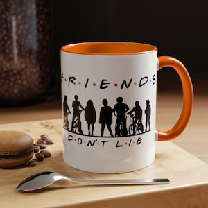 Friends Don't Lie Stranger Mug | 80s Sci-Fi Fan Gift | Pop Culture Crossover | Final Season Keepsake | Accent Coffee Mug | Horror Fan image 7