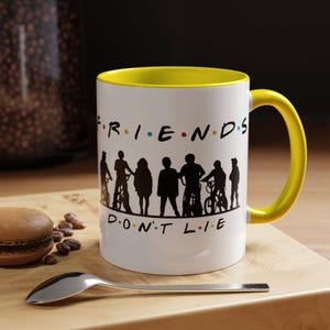 Friends Don't Lie Stranger Mug | 80s Sci-Fi Fan Gift | Pop Culture Crossover | Final Season Keepsake | Accent Coffee Mug | Horror Fan image 8