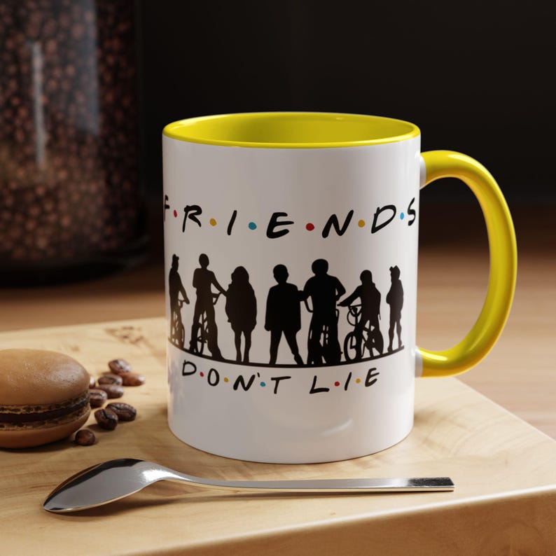 Friends Don't Lie Stranger Mug | 80s Sci-Fi Fan Gift | Pop Culture Crossover | Final Season Keepsake | Accent Coffee Mug | Horror Fan image 8