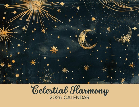 2026 Dark Moon Phase Calendar (SHIPS FLAT) Hangable Dark Lunar Wall Poster - Unique Gift, Moon Tracking, Wall Décor & Art, Astrology Decor