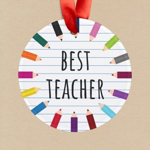 Personalisierte beste Lehrerin Ornament, kundenspezifisches Weihnachtsgeschenk für Lehrer, Lehreranerkennungsgeschenk, Schulanfang, Lehrergeschenk