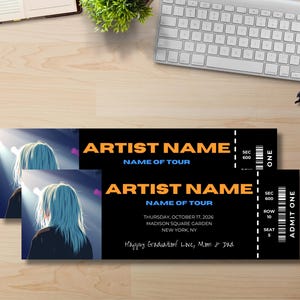 Bearbeitbare Konzertkartenvorlage, sofortiger Download, Canva-Vorlage, personalisiertes Geschenk, DIY druckbares Ticket, Überraschungskarte