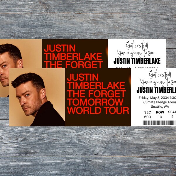 Editable Concert Ticket, Surprise Concert Gift Ticket, Personalized Concert Ticket, Concert Ticket Templates, Concert Keepsake Ticket