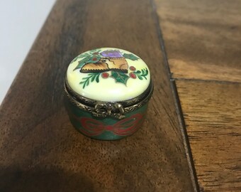 Hand Painted Christmas Trinket Box