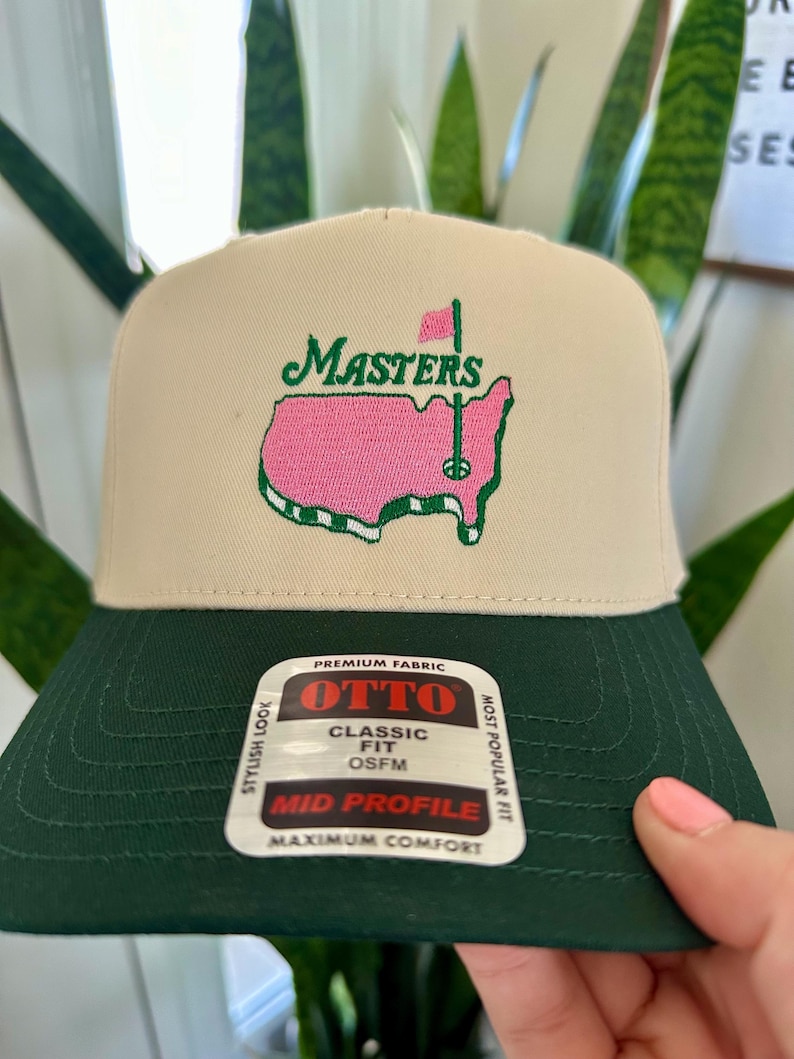 Pink Masters Golf Inspired Embroidered Hat | Augusta Inspired Golf Hat | Golf Lover Gift | Girls Golf Hat | Embroidered Golf Cap image 2