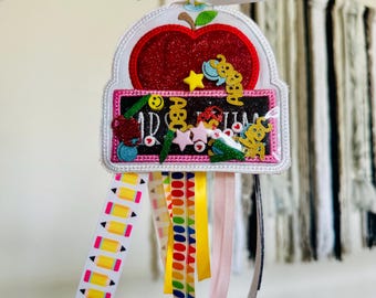 Apple Shaker Teacher Bag Tag | Teacher Appreciation Gift | 1st Day of School Tag | Backpack Tag for Teachers