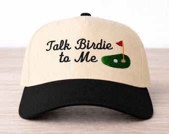 Talk Birdie to Me Golf Cap | Two-Tone Embroidered Retro Dad Hat