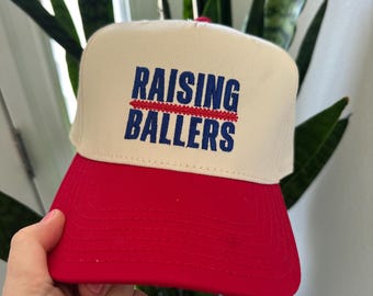 Raising Ballers Hat, Baseball Mom Hat, Sports Mom Trucker Hat, Embroidered Baseball Cap, Game Day Hat, Baseball Parent Gift