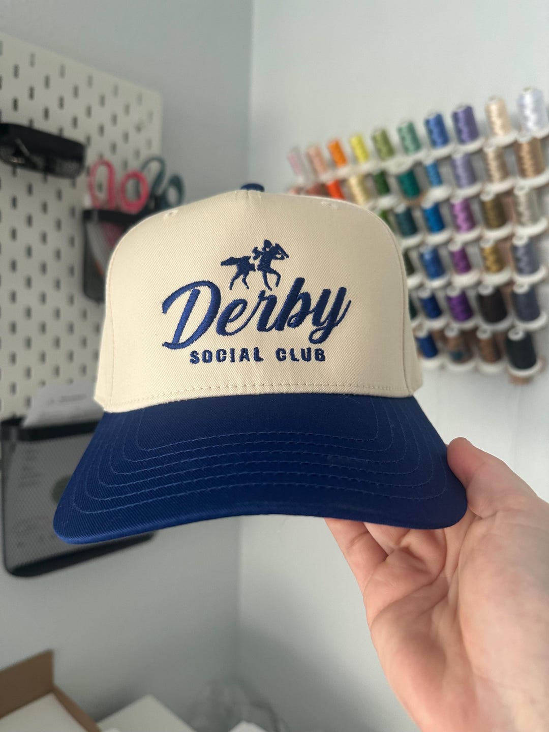 Derby Rider Cap Derby Social Club Hat | Embroidered Horse Racing Trucker Hat | Preppy ...