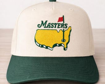 Masters Golf Inspired Embroidered Hat | Augusta Inspired Golf Hat | Golf Lover Gift | Golf Tournament Hat | Embroidered Golf Cap