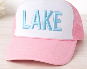 Personalized Lake Embroidered Trucker Hat | Retro Foam Cap