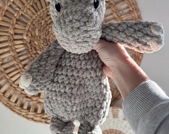 Crochet Hippo Lovey: Handmade Baby Blanket Yarn Plush
