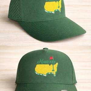 Masters Golf Inspired Embroidered Hat | Augusta Inspired Golf Hat | Golf Lover Gift | Golf Tournament Hat | Embroidered Golf Cap Full Green Mesh