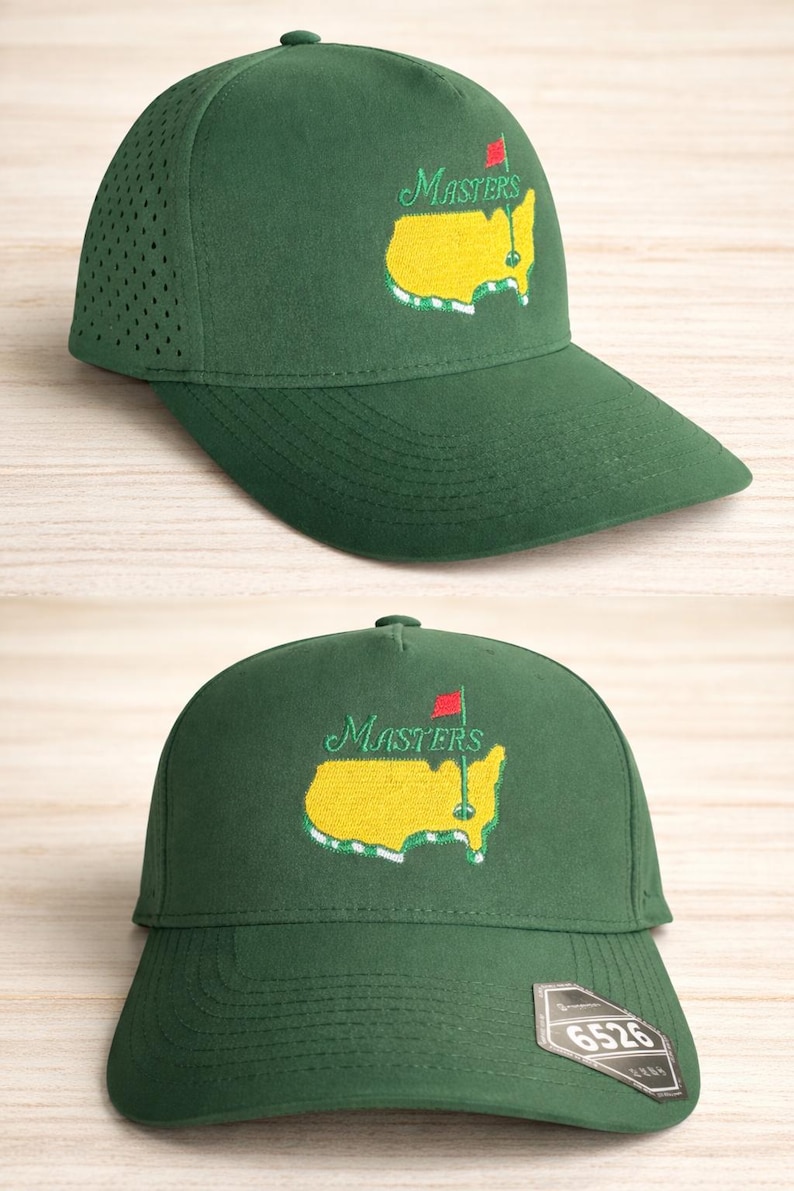 Masters Golf Inspired Embroidered Hat | Augusta Inspired Golf Hat | Golf Lover Gift | Golf Tournament Hat | Embroidered Golf Cap Full Green Mesh