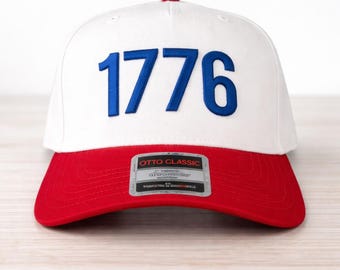 Patriotic “1776” Embroidered Hat | Puff Letter Baseball Cap | USA Independence Day Hat |Fourth of July Accessory