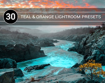 Teal and Orange Lightroom Presets, Moody Vibrant Filters (Digital Download)