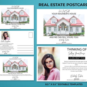 Real Estate Postcards Realtor Thinking of Selling Realtor Farming Card Realtor postcard Real estate marketing Editable Canva Download
