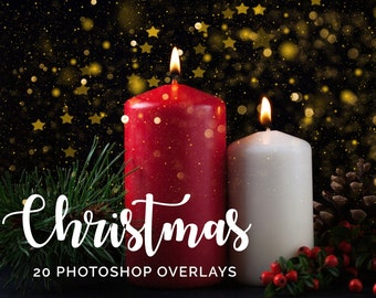 Christmas Photo Overlays: Bokeh & Confetti Effects (JPEG)