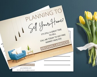 Realtor Just Sold Postcard Template, Real Estate Farming Card (Canva Editable)