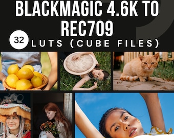 Blackmagic 4.6K to Rec 709 LUTs – Cinematic Color Presets (32 .cube Files)