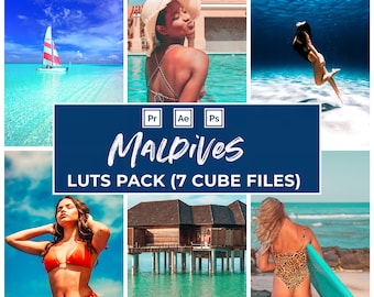 Maldives Video LUTs (7 .cube files) - Beach & Summer Presets