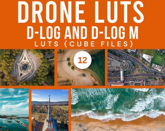 DJI Drone D-Log LUTs: Cinematic Video Filters (12 .cube Files)