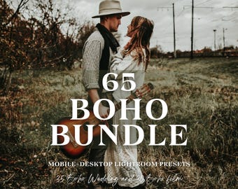 Boho Lightroom Presets: Wedding & Film, Mobile + Desktop (65 Total)
