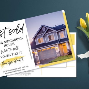 Real Estate Postcards Realtor Just sold postcard Realtor Farming Card Realtor postcard Real estate marketing Editable Canva Download