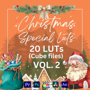 Christmas color grading luts Vol.2 | 20 High-Quality LUTs for Any Video Editing Software and Photography-Christmas color presets-winter luts